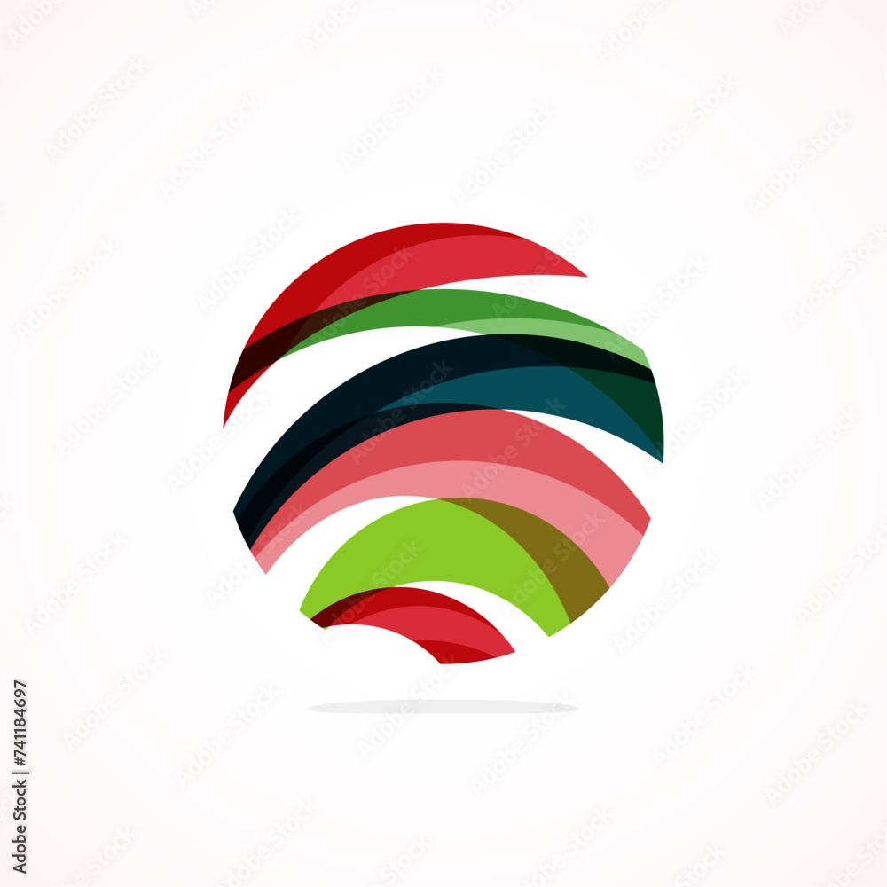 Poster Abstract circle logo - minimalist emblem, timeless and universal shape of circle. Unique logo represent range of brands and concepts, encapsulating simplicity and creativity in single, iconic image