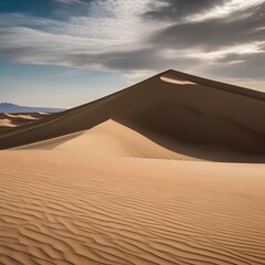 Fototapeta na wymiar A rugged desert landscape with towering sand dunes and a clear blue sky2