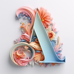 3D colorful letter A