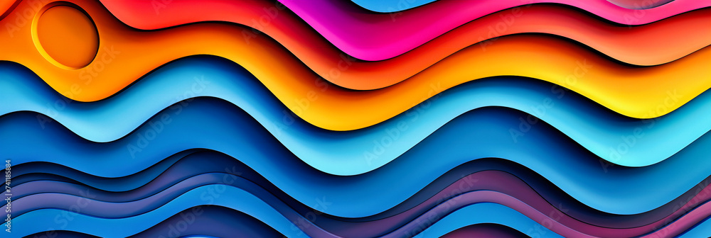 Poster vibrant abstract flow, a colorful pattern of motion and energy, dynamic design in modern art