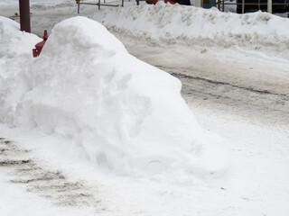 道路の積雪。(北海道)
