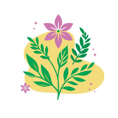 Simple and botanical vector flowers, flat design