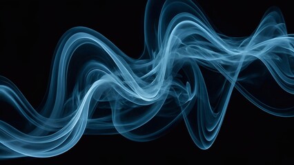 Waves of energy smoke on dark background 