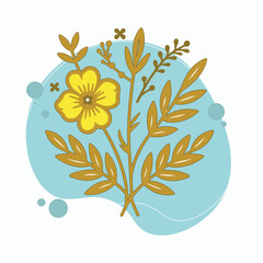 Simple and botanical vector flowers, flat design