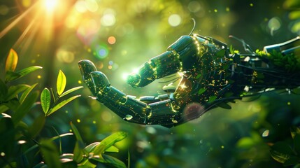 Advancements in Artificial Intelligence and Machine Learning are transforming to Environmental conservation - obrazy, fototapety, plakaty