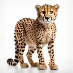 Cheetah animal white background