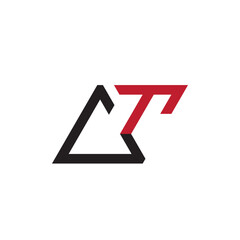 initial letter CT cencept shape logo