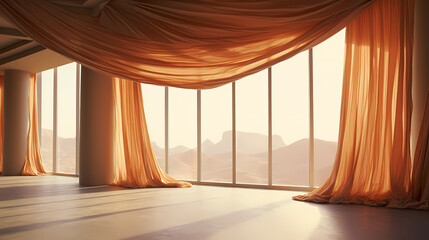 Background copy space curtains illustration