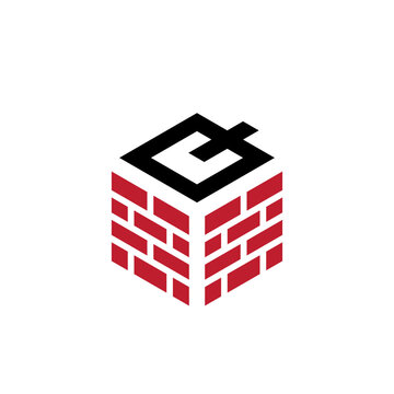 initial letter q hexagon brick logo vector