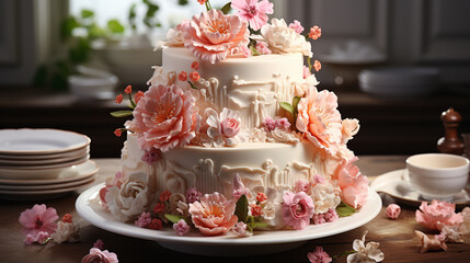Wedding cake HD 8K wallpaper Stock Photographic Image