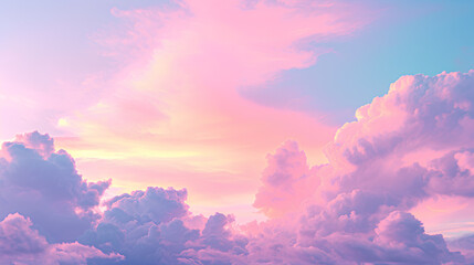 Pastel sky with soft clouds 