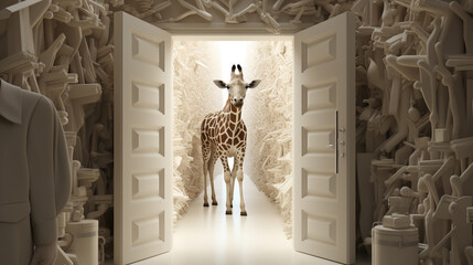 giraffe HD 8K wallpaper Stock Photographic Image