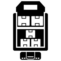 Solid vector icon design of industrial robot