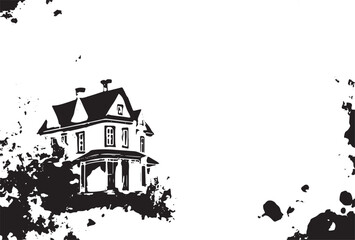 abstract landscape in a grunge frame.