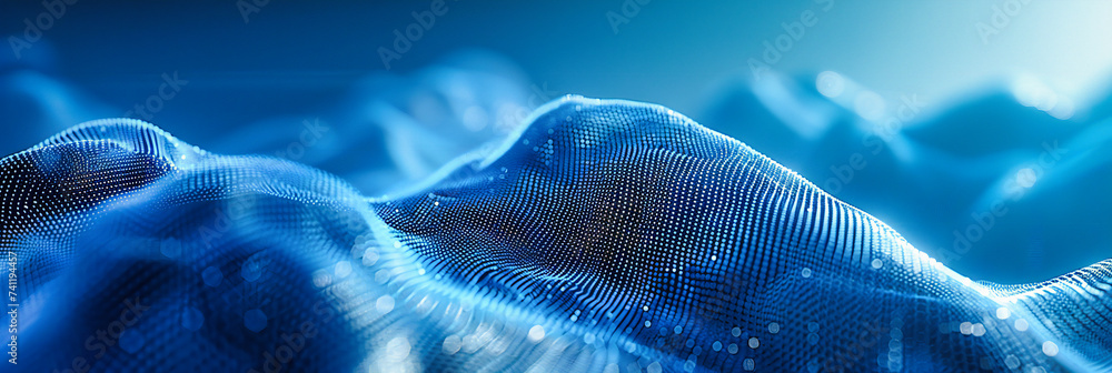 Poster a cosmic web, digital particles in motion, abstract science and technology connecting in space