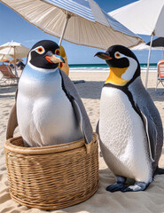 Penguin Paradise: Sun, Sand, and Shades
Cool Chicks Under the Umbrella: Penguin Beach Party