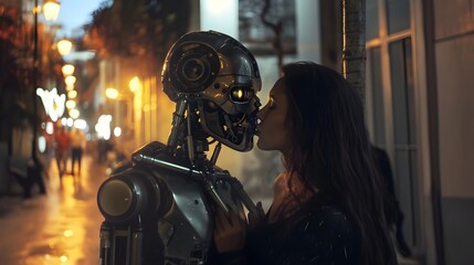 Falling In Love With Artificial Intelligence Robot (Generative AI)
