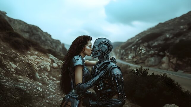 Falling In Love With Artificial Intelligence Robot (Generative AI)