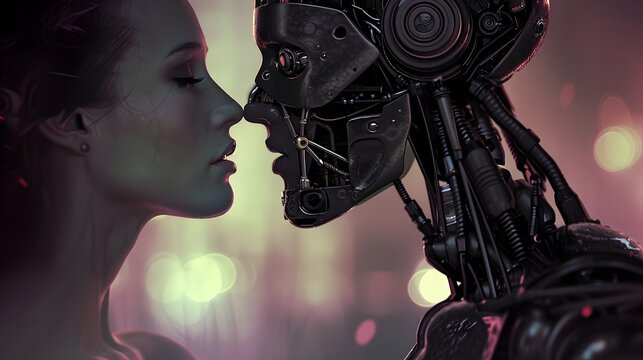 Falling In Love With Artificial Intelligence Robot (Generative AI)