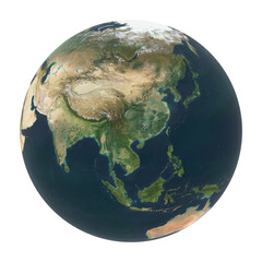 Planet Earth Asia View Isolated