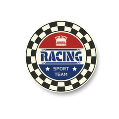 Crown racing tournament circle label