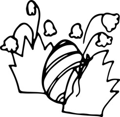 sketch easter eggs bush hand drawn