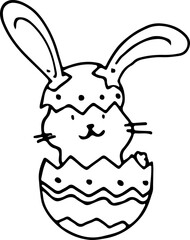 sketch easter bunny hand drawn
