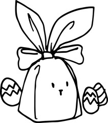 sketch easter egg bunny gift hand drawn