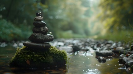 "Mindful Meditation: Serene Landscape in Ultra Realistic 8K - Adobe Stock"