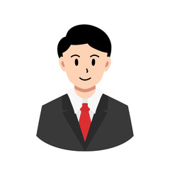 happy smile businessman avatar flat style vector illustration isolated on white and transparent background