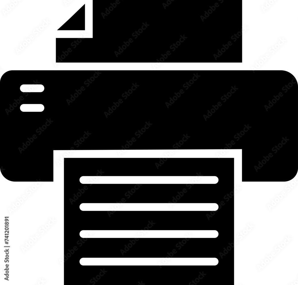 Poster printer icon in trendy fill style. document printing or fax symbol. vector illustration for web site