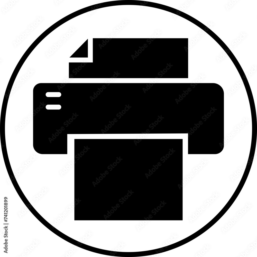 Poster printer icon in trendy fill style. document printing or fax symbol. vector illustration for web site