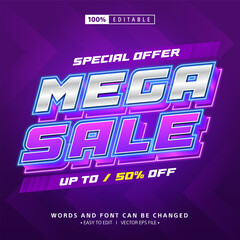 Editable Vector Text Effect Mega Sale