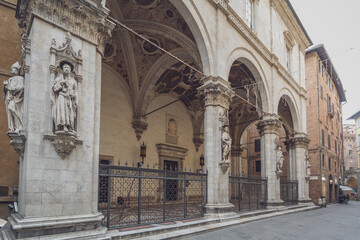Loggia della mercanzia in Siena, Tuscany, Italy