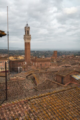 Fototapeta premium Torre del Mangia in Siena, Tuscany, Italy