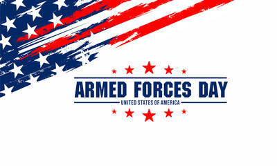 Armed forces day in United States of America  . Celebrated in the United States to honor the services of all forces for the country vector design.