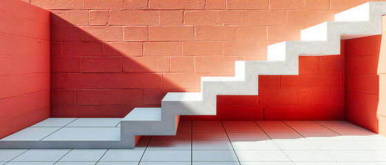 Ascending design, a modern staircase against a minimalist backdrop, symbolizing progress and architectural beauty