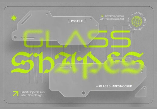 Glass Shapes Mockup Layout