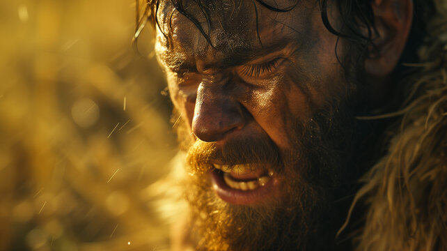 Fierce Warrior in Battle Cry