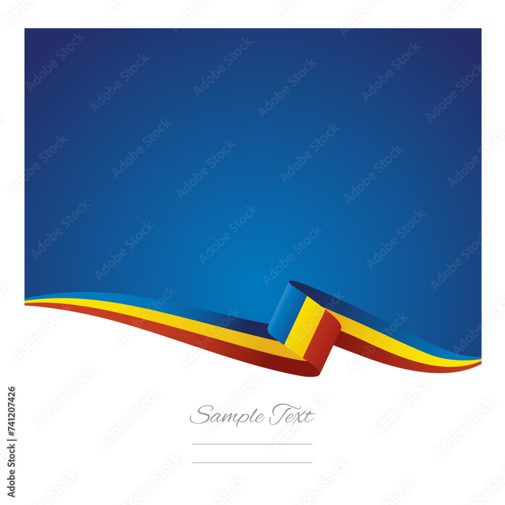 Sticker abstract color background chad flag ribbon vector