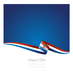 Abstract color background Croatia flag ribbon vector - obrazy, fototapety, plakaty