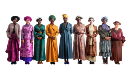 Women's History month isolated on transparent background, Generative ai.