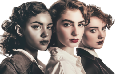 Women's History month isolated on transparent background, Generative ai.