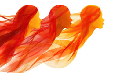 Women's History month isolated on transparent background, Generative ai.