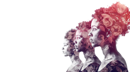 Women's History month isolated on transparent background, Generative ai.