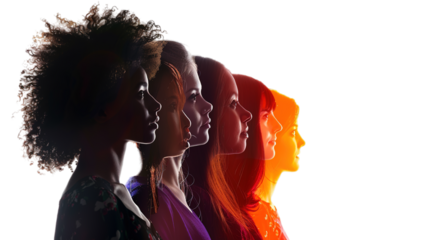 Women's History month isolated on transparent background, Generative ai.