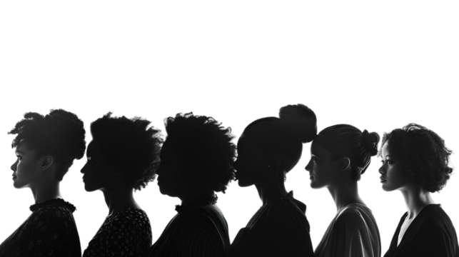 Women's History month isolated on transparent background, Generative ai.