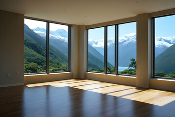 room with window and a view