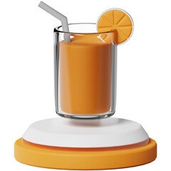 Orange Juice Cafe Restaurant Food Beverage 3D Object