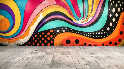 Rolgordijnen Pop art style backdrop bold graphics colorful background © Ummeya